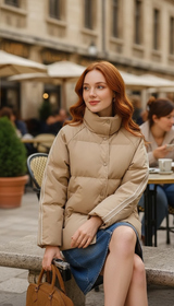 Women's Waterproof Down Jacket - Stand-Up Collar Loose - Image 5
