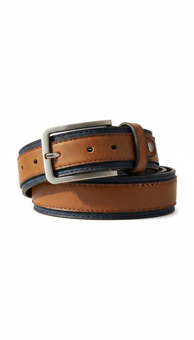 Unisex Genuine Leather Suede Belt - Luxury Cowhide Belt with Brushed Metal Pin Buckle