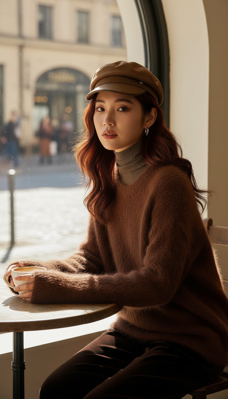 Women's Warm Alpaca Pullover - Loose Dropped Sleeve - Image 7