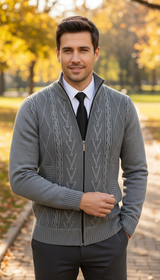 Men's Premium Cashmere Knit Coat - Thermal Jacket - Image 5