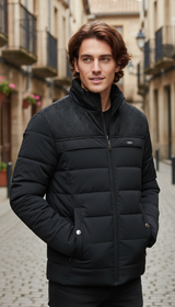 Pufferjacke Herren Plüsch Verdickte Parkas Stehkragenjacke Herrenmantel Warmer Dicker Reißverschlussmantel Gepolsterter Übermantel für Herren