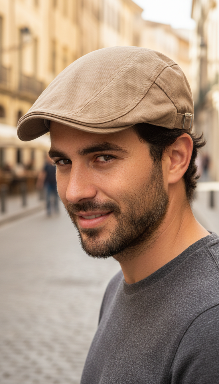 Men's Solid Colour Newsboy Cap - Lightweight Flat - Image 5