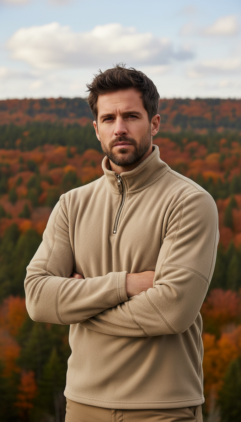 Men's Thicken Warm Fleece Jacket - Zipper Neck - Image 6