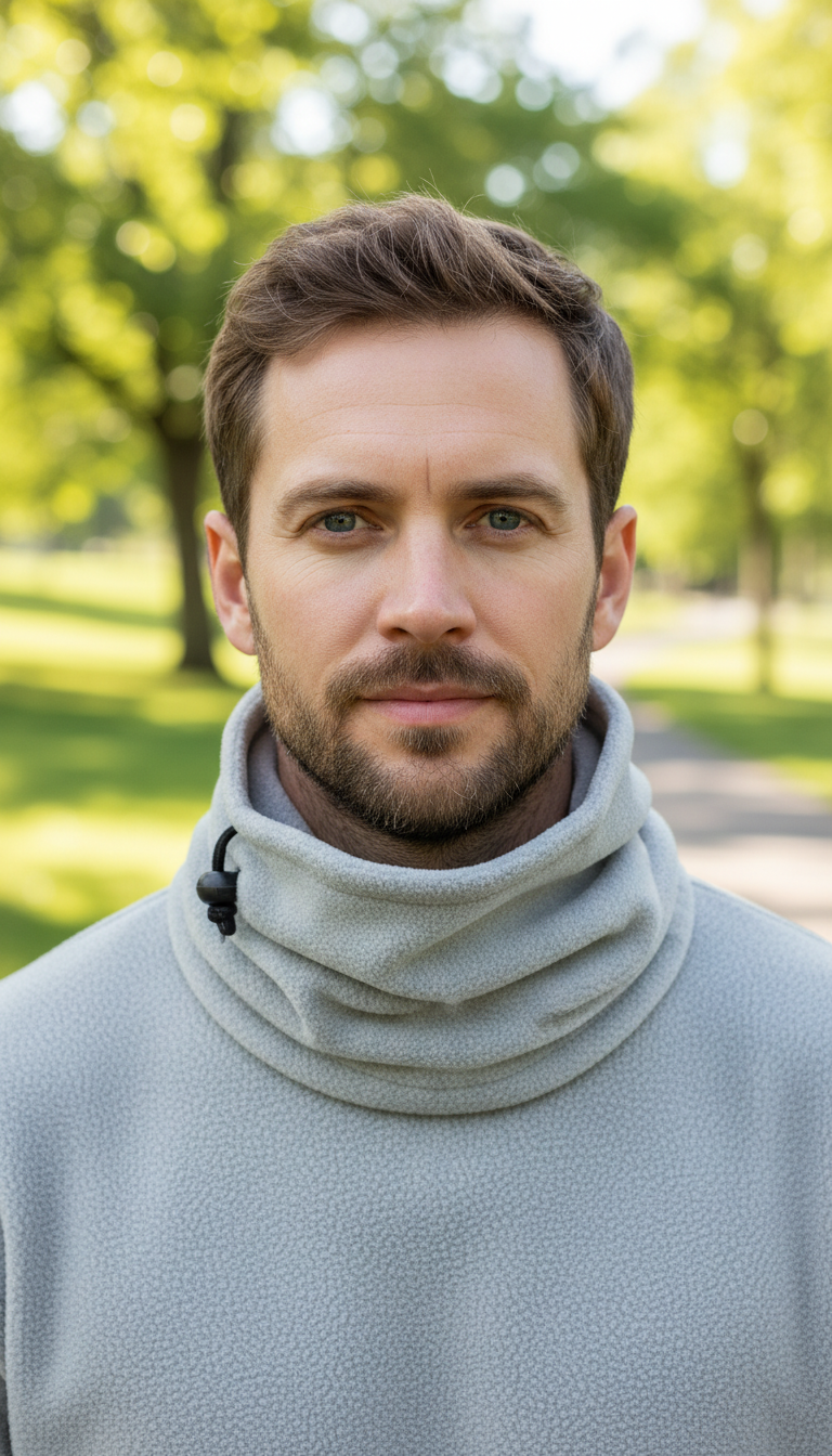 Men's Polar Fleece Neck Gaiter - Sports Tube - Back View