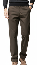 Hochwertige Lyocell-Stoff Freizeithose Herren Einfarbige Business Fashion Straight Chinos Grau Marken Hose Männer
