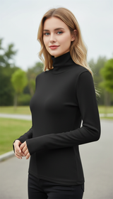Women's Thermal Turtleneck Top - Thickened Velvet Base - Image 7