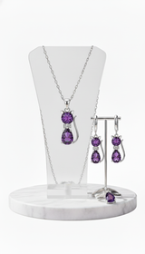 Sterling Silver Cat Necklace and Earring Set - - Image 6