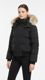 OURYE Women's Down Puffer Jacket - Cropped in Black