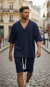 OURYE Men's Knit Two-Piece Set - Relaxed in Navy