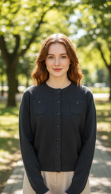 OURYE women's wool knit cardigan — Alternate angle