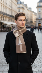 Men's Knit Scarf - Patchwork Cashmere Wool Shawl - Image 5