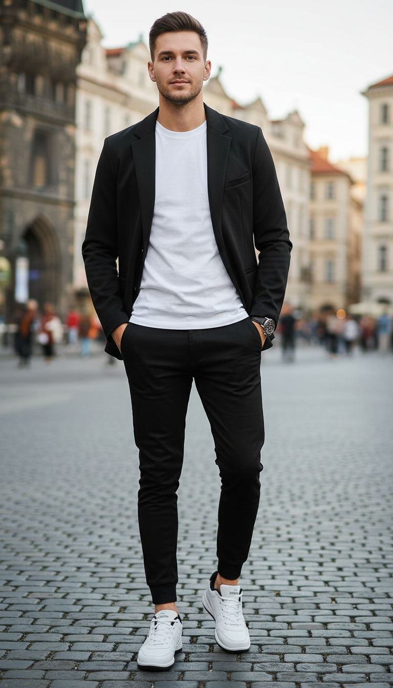 Men's PU Leather Sneakers - Casual Breathable Non-Slip - Side View