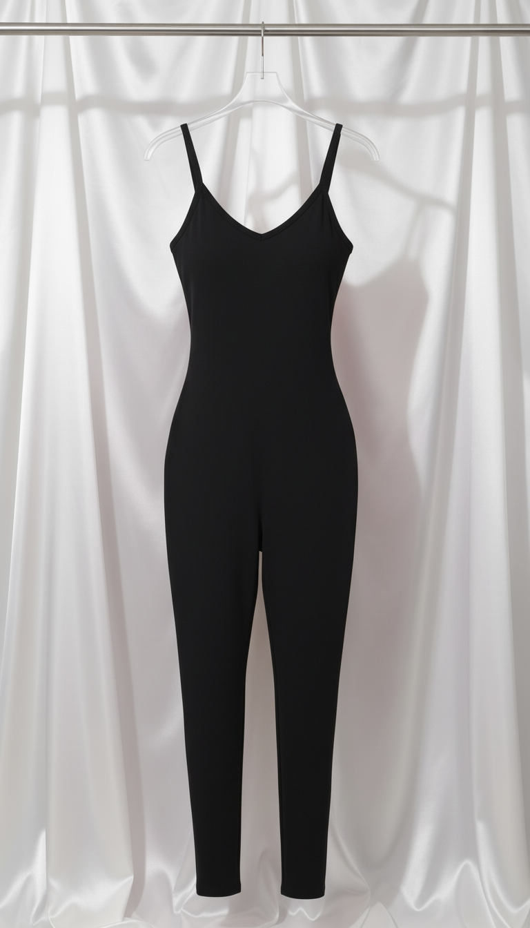Women's Cross-Back Athletic Jumpsuit - Slim Fit Yoga - Side View