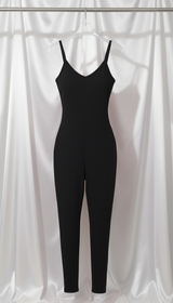 Women's Cross-Back Athletic Jumpsuit - Slim Fit Yoga - Side View