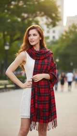 Women's Lattice Scarf - Thick Imitation Cashmere Shawl - Image 13