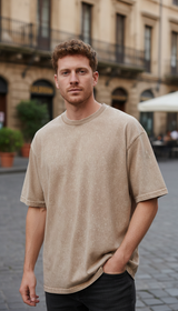 OURYE Men's Cotton T-Shirt - Oversized in Black