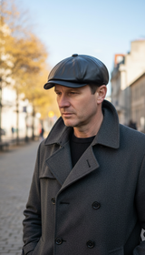 Men's Genuine Leather Beret Hat - Cowhide Duck - Image 6