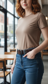 Unisex Woven Elastic Belt - No-Punch Casual Outdoor - Side View