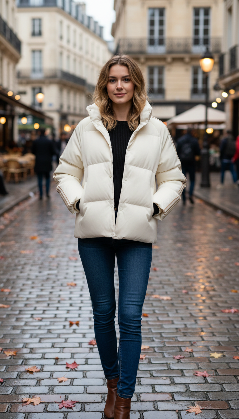 Women's Waterproof Down Jacket - Stand-Up Collar Loose - Image 6