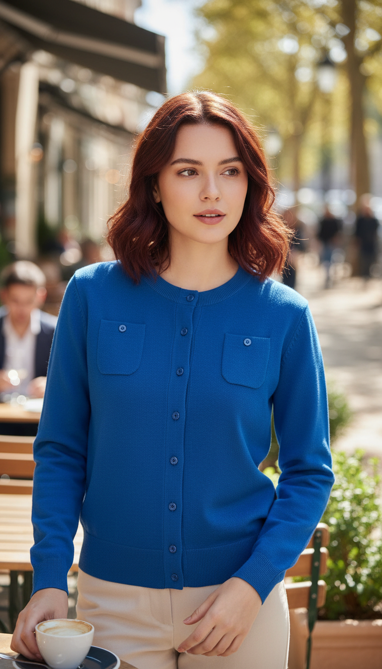OURYE women's wool knit cardigan — Additional view