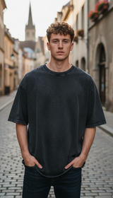 OURYE Men's Cotton T-Shirt - Oversized in Black
