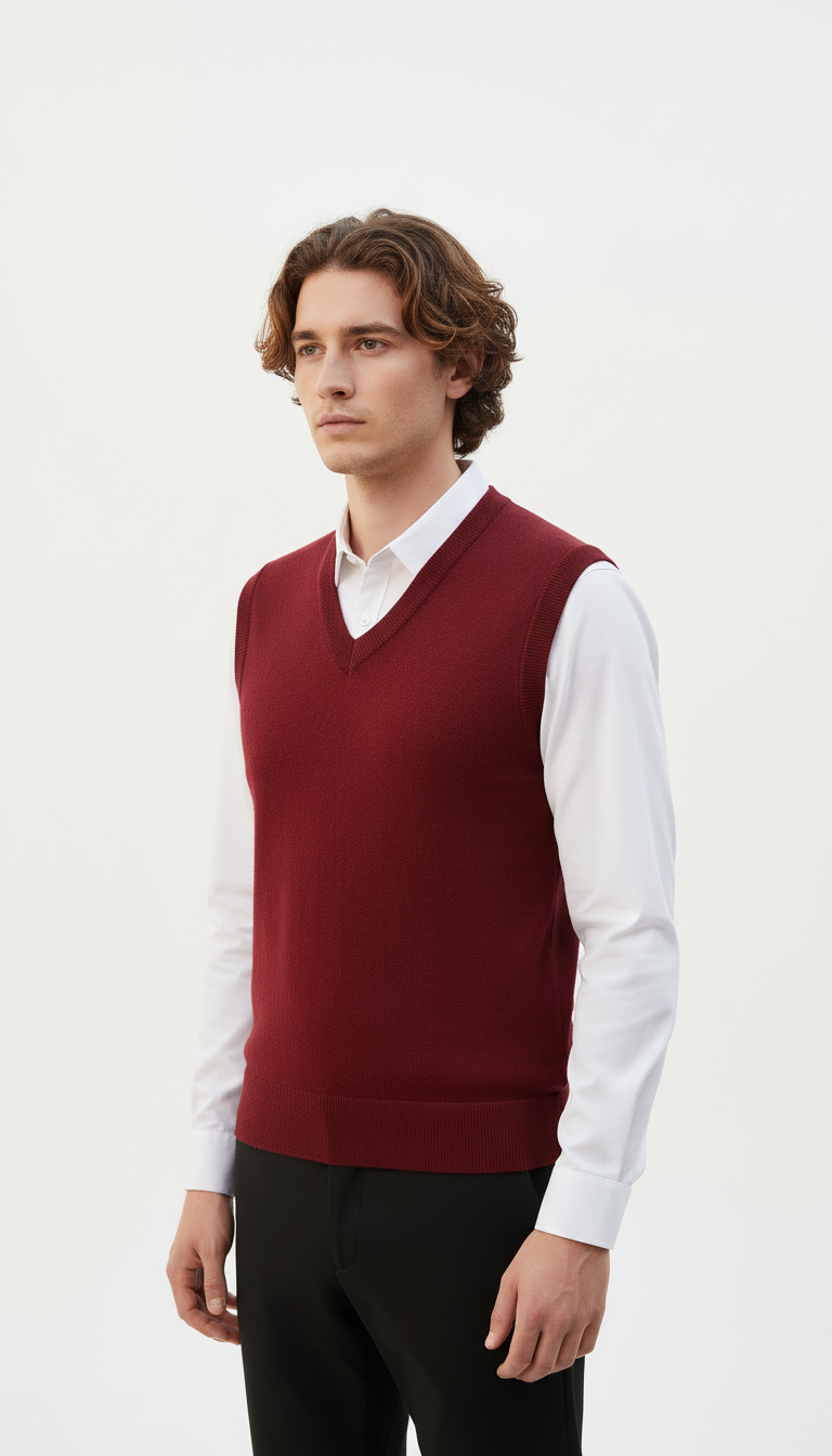 OURYE Men's Wool Crew Neck Sweater - Relaxed in Coffee