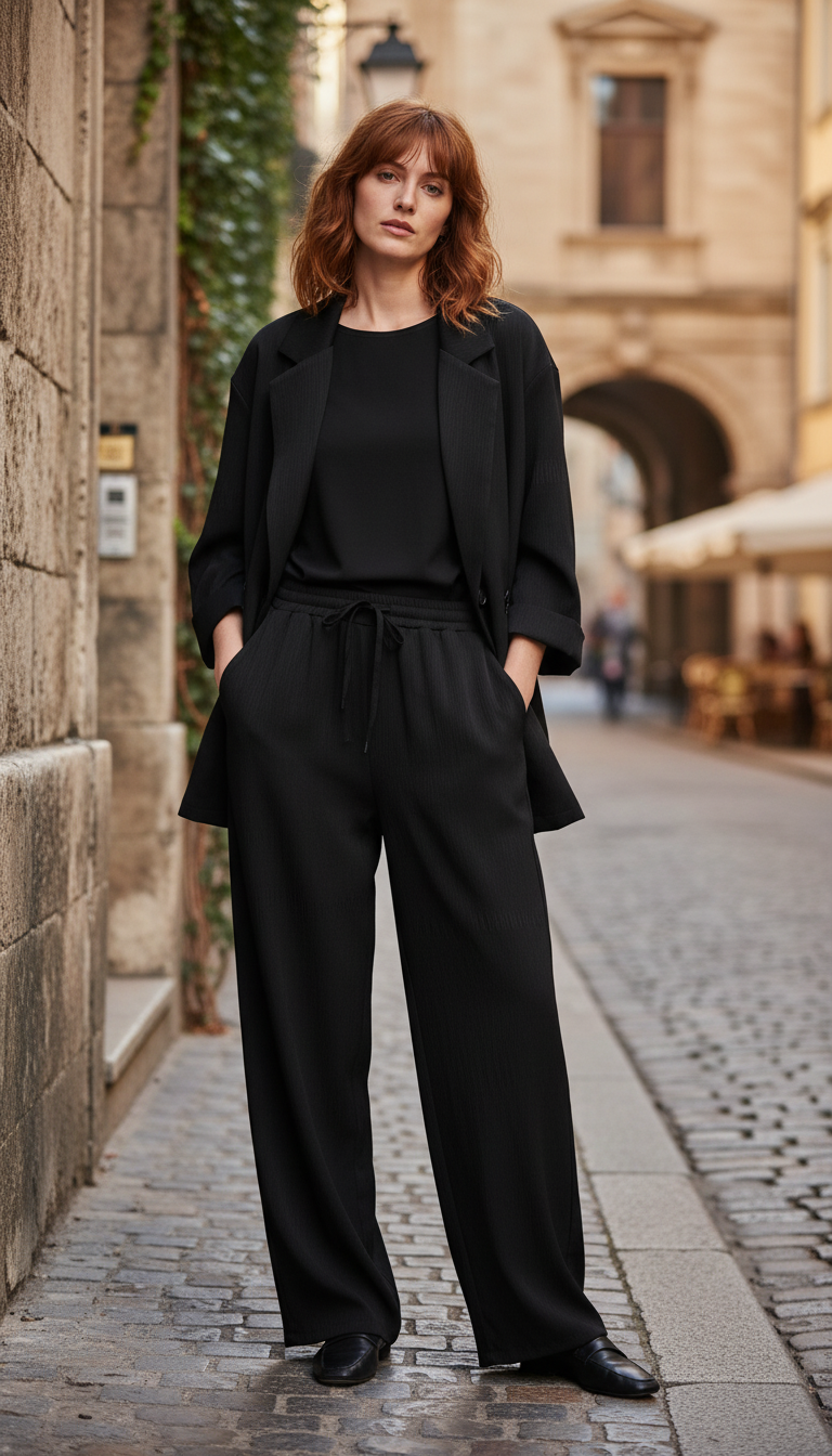 Women's 2-Piece Suit Set - Double Breasted V-Neck - Image 5