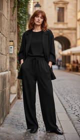 Women's 2-Piece Suit Set - Double Breasted V-Neck - Image 5