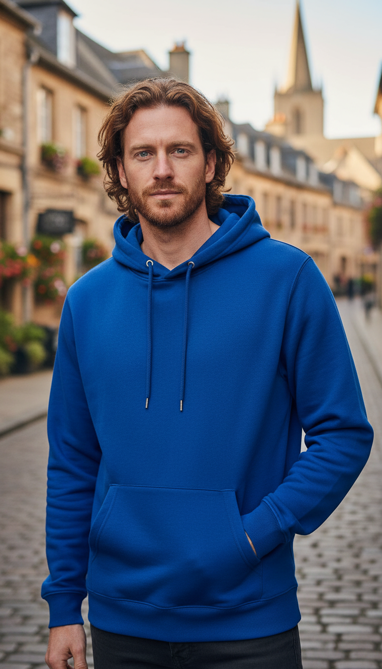 OURYE Men's Cotton Hoodie - Relaxed in Black