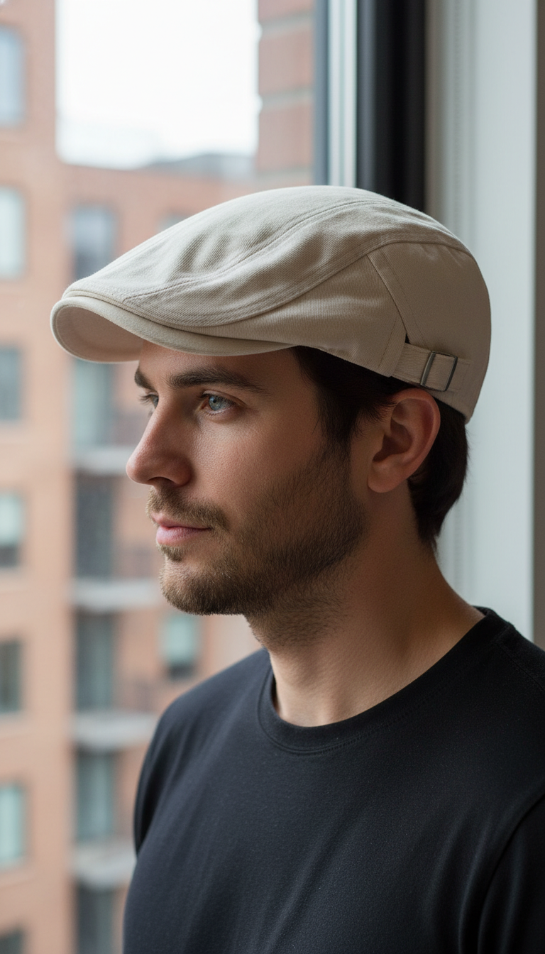 Men's Solid Colour Newsboy Cap - Lightweight Flat - Image 8