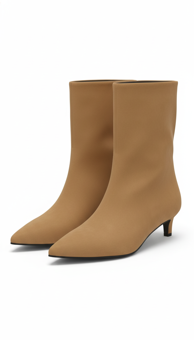 Damen Stiefeletten mit spitzer Zehe - Vintage Dünner Niedriger Absatz Kurze Stiefel für Herbst & Winter