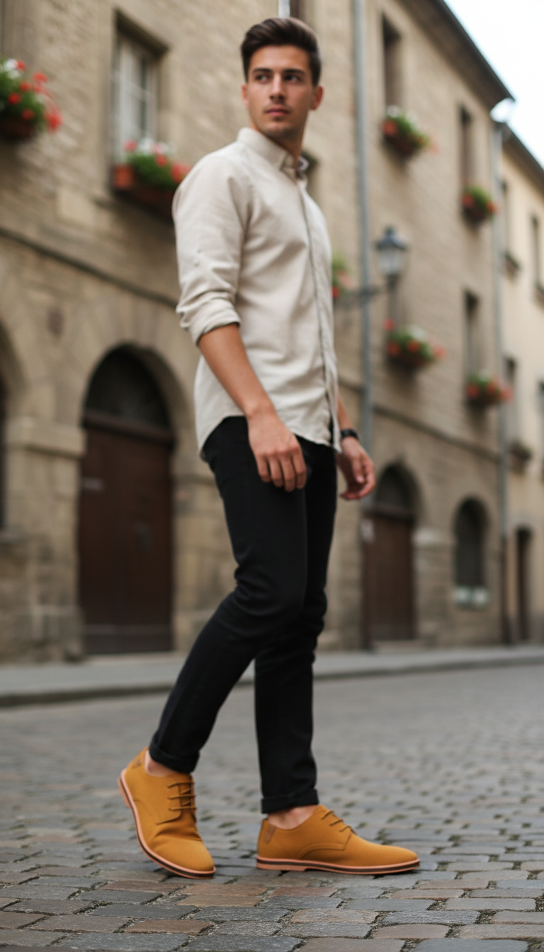 OURYE Men's Suede Oxford Shoes - Tailored