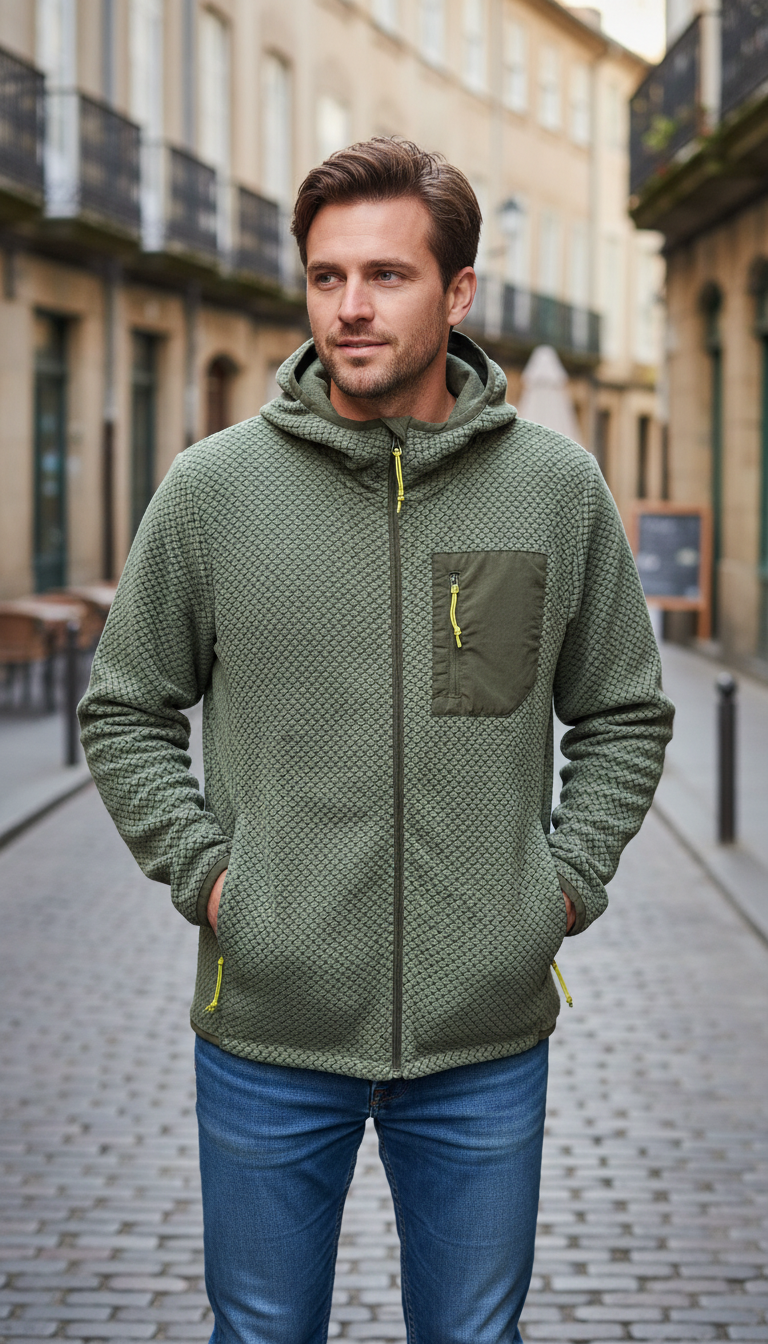 OURYE Men's Fleece Hoodie - Relaxed in Oatmeal