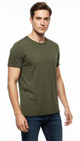 OURYE Men's Cotton T-Shirt - Regular Fit in Black