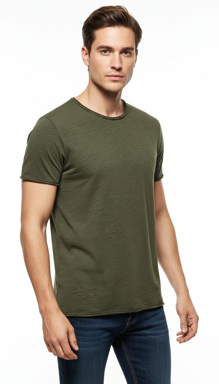 OURYE Men's Cotton T-Shirt - Regular Fit in Black