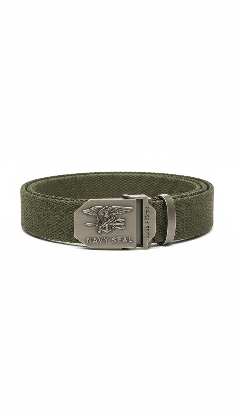 Navy Seal Canvas Military Belt – Premium Leather Trim Tactical Belt for Men