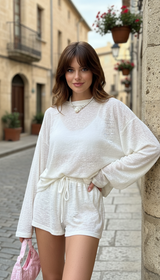 OURYE Women's Knit Two-Piece Set - Relaxed in Cream