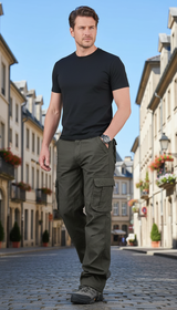 Men's Tactical Cargo Pants - Cotton Twill Outdoor Work Trousers
