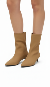 Damen Stiefeletten mit spitzer Zehe - Vintage Dünner Niedriger Absatz Kurze Stiefel für Herbst & Winter