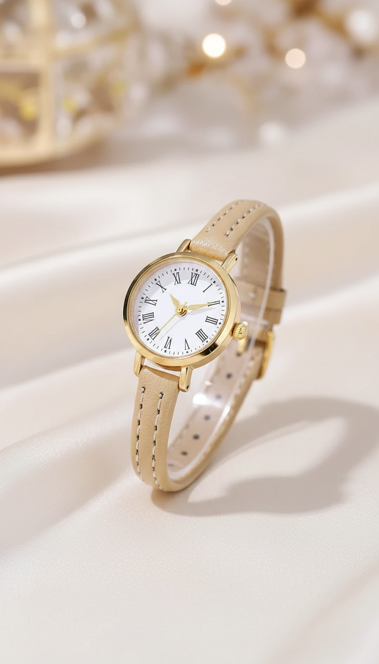 Women's Fashion Watch - Small Roma Dial Leather - Front View