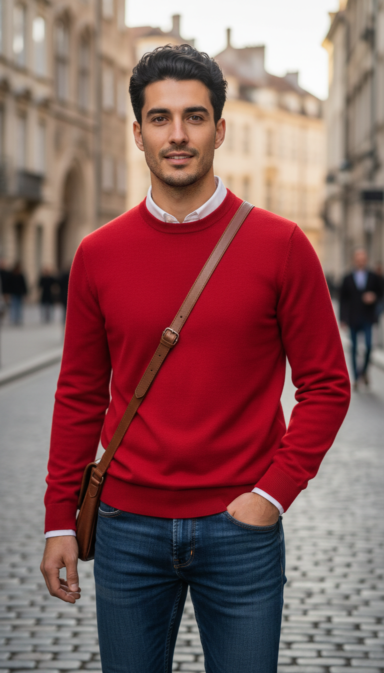 Premium Cashmere O-Neck Pullover – Men's Oversized Knit - Image 15