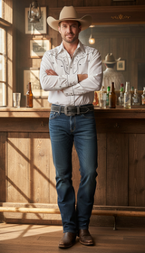 Western Cowboy PU Leather Belt - Men's Waist - Image 5