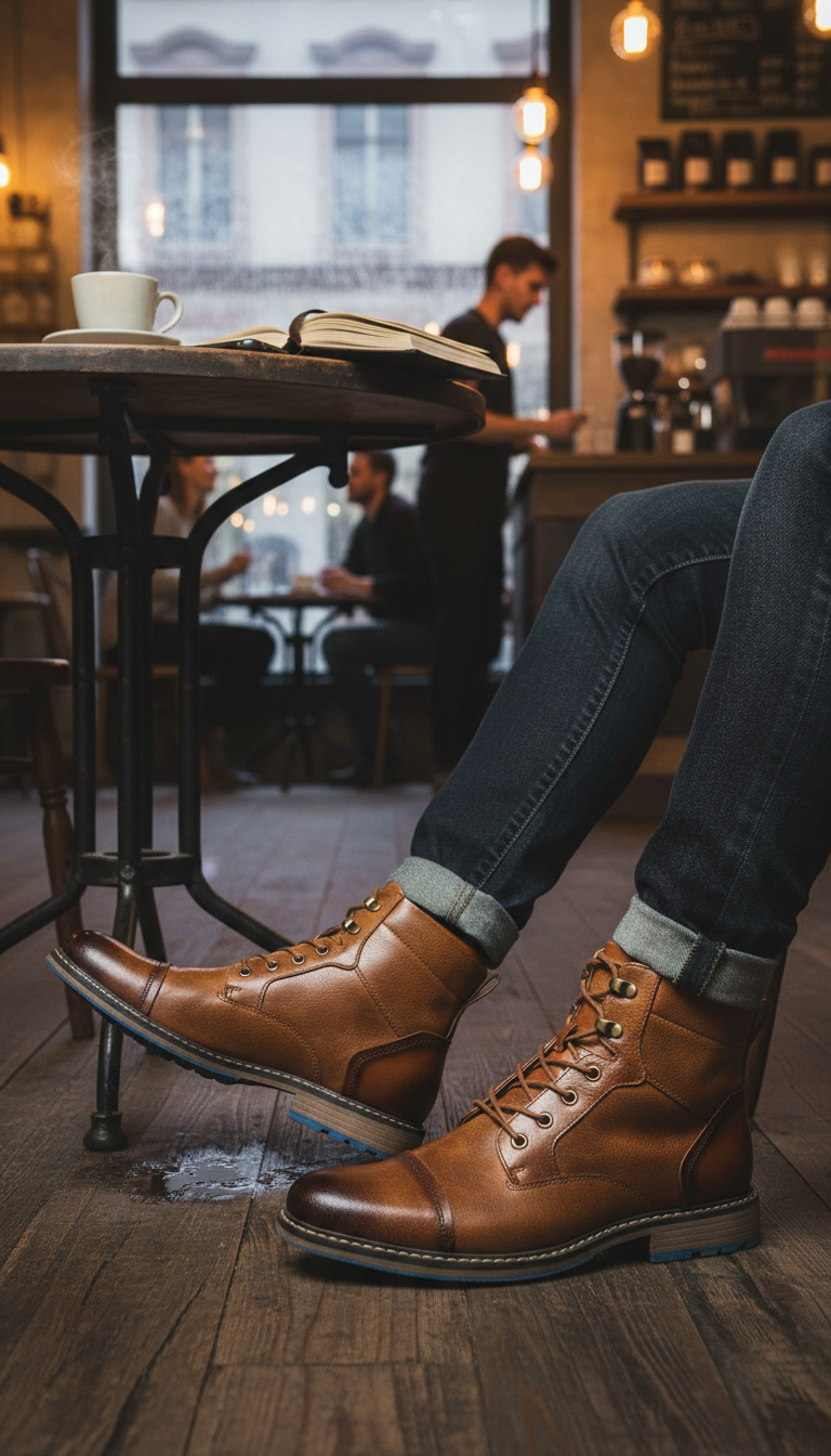 Men's Western Ankle Boots - Zip-Up Casual Dress - Image 7