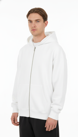 OURYE Men's Cotton Zip Hoodie - Relaxed in Black