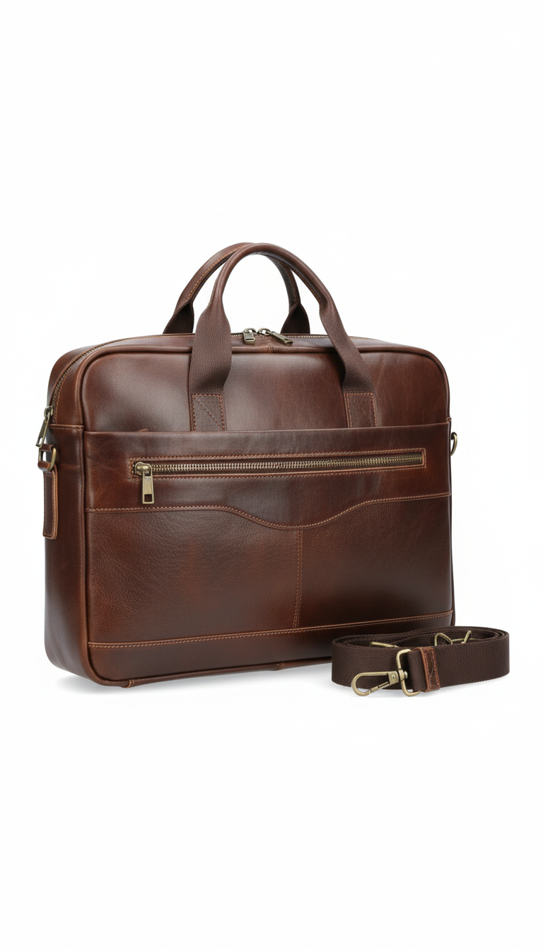 OURYE Men's Genuine Leather Bags - Tailored in Coffee