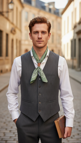 Men's Cotton Linen Scarf - Houndstooth Print Square - Image 10