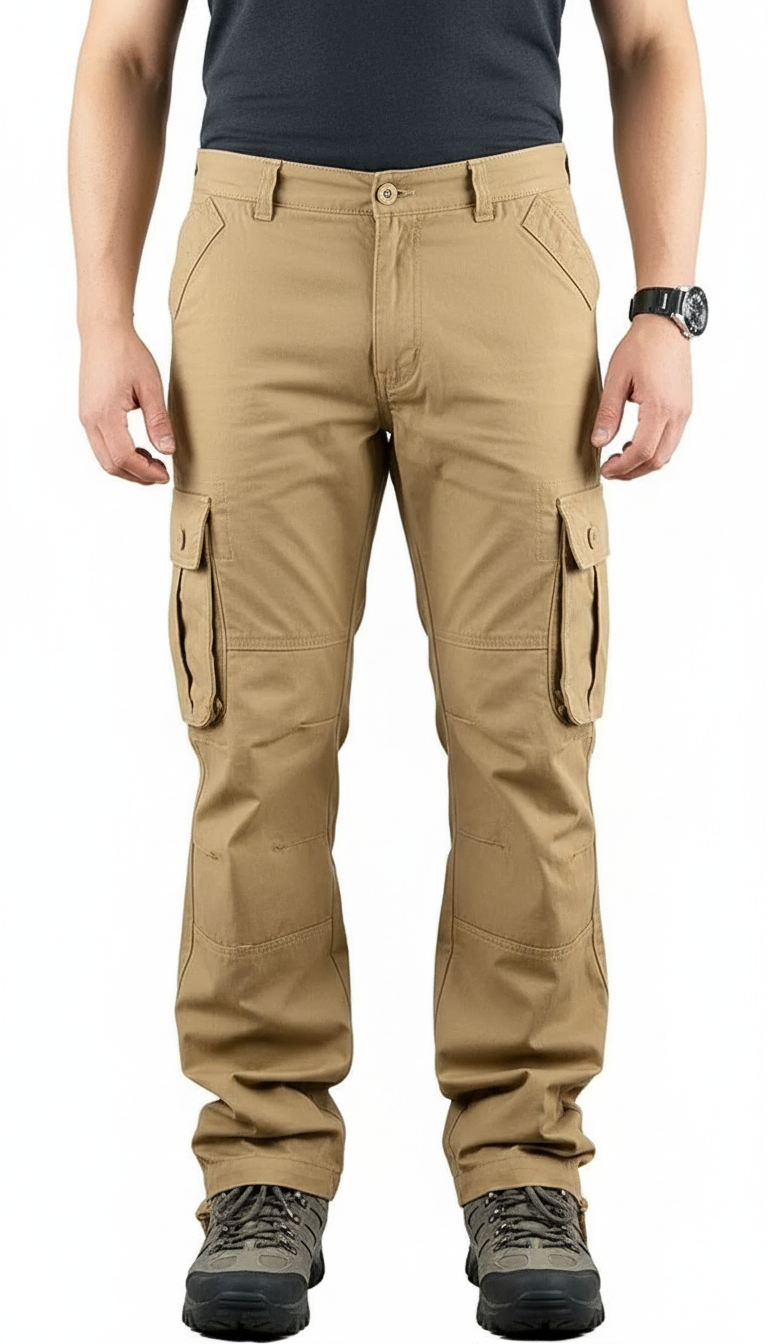 Men's Tactical Cargo Pants - Cotton Twill Outdoor Work Trousers