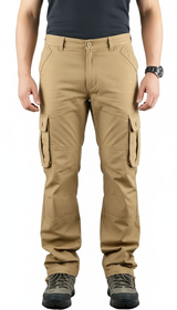 Men's Tactical Cargo Pants - Cotton Twill Outdoor Work Trousers