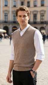 Men's Solid Colour Sweater Vest - V-Neck Sleeveless - Image 8