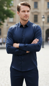 Wrinkle-Free Business Shirt – Men's Long Sleeve High - Image 6